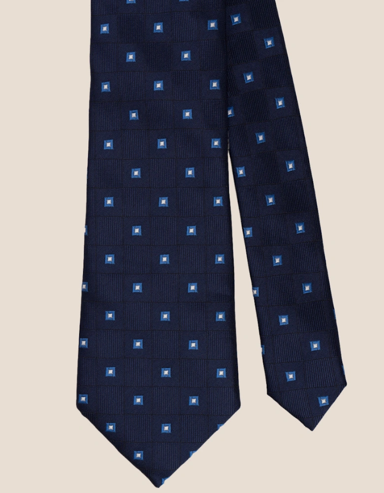 Multi Square Navy Tie