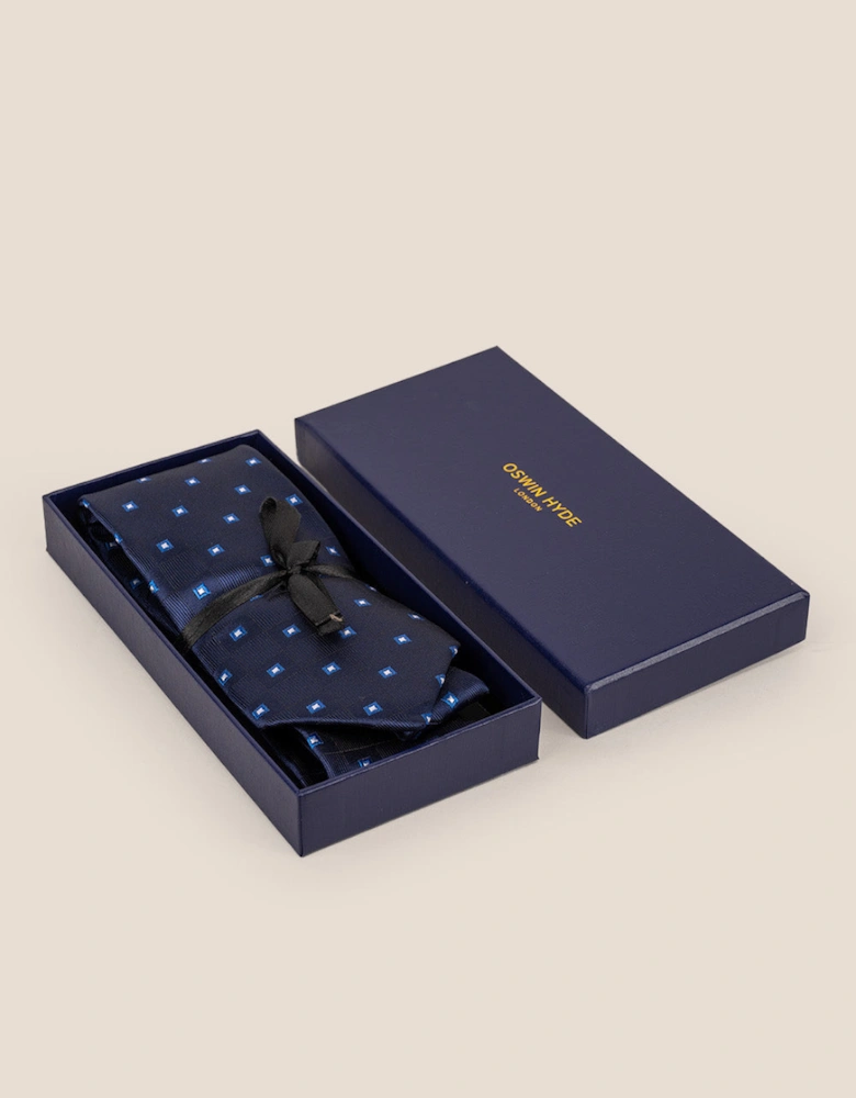 Multi Square Navy Tie