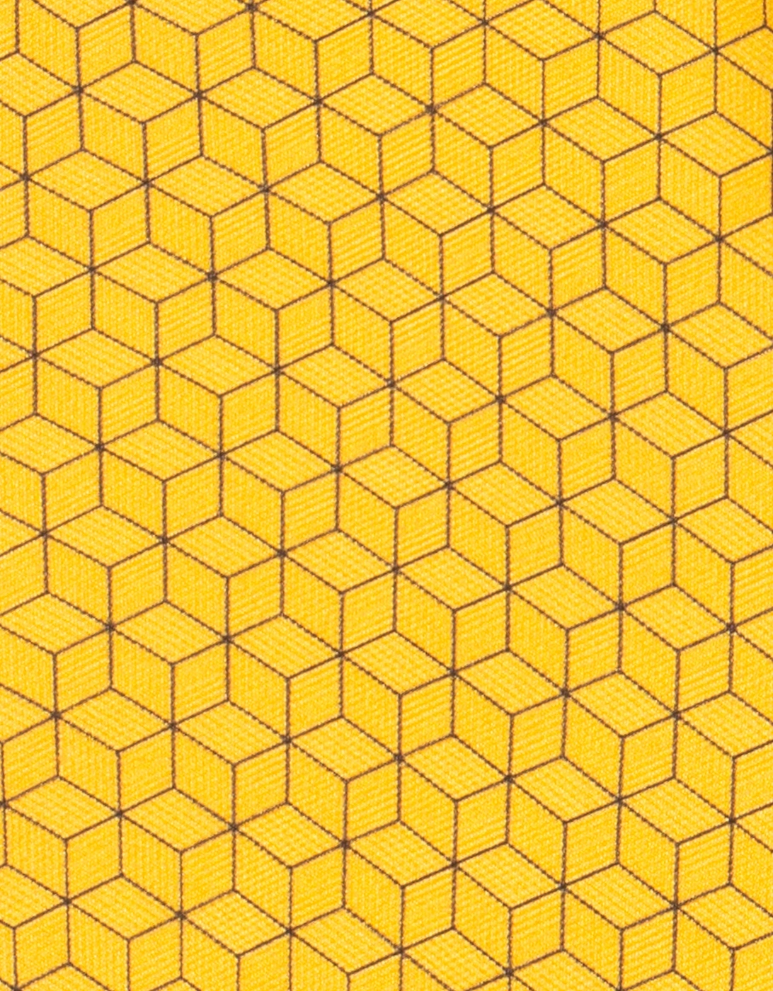 Yellow Pattern Print Silk Tie