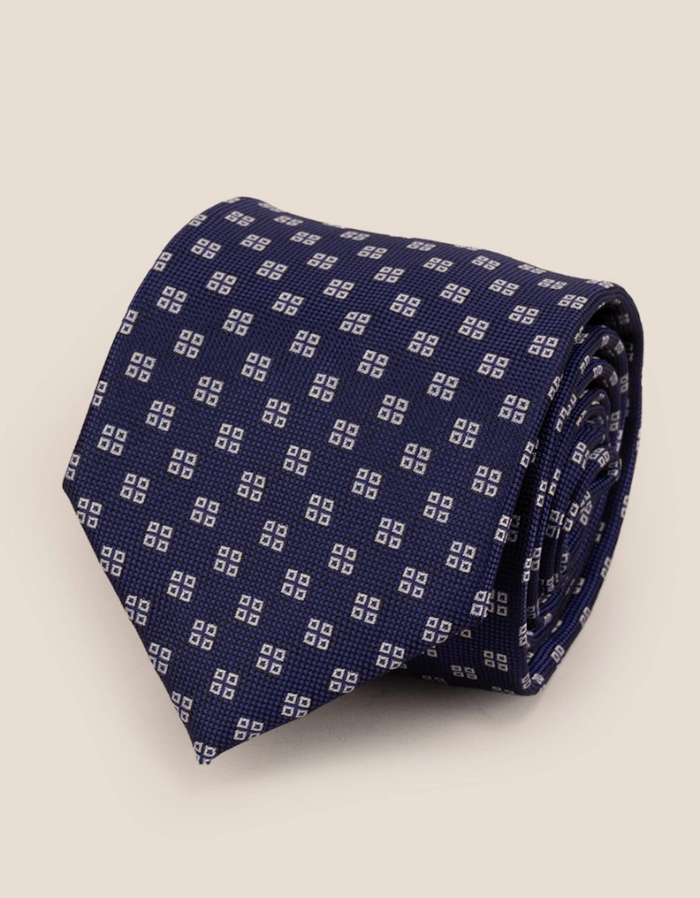 Geometric Squares Navy Tie