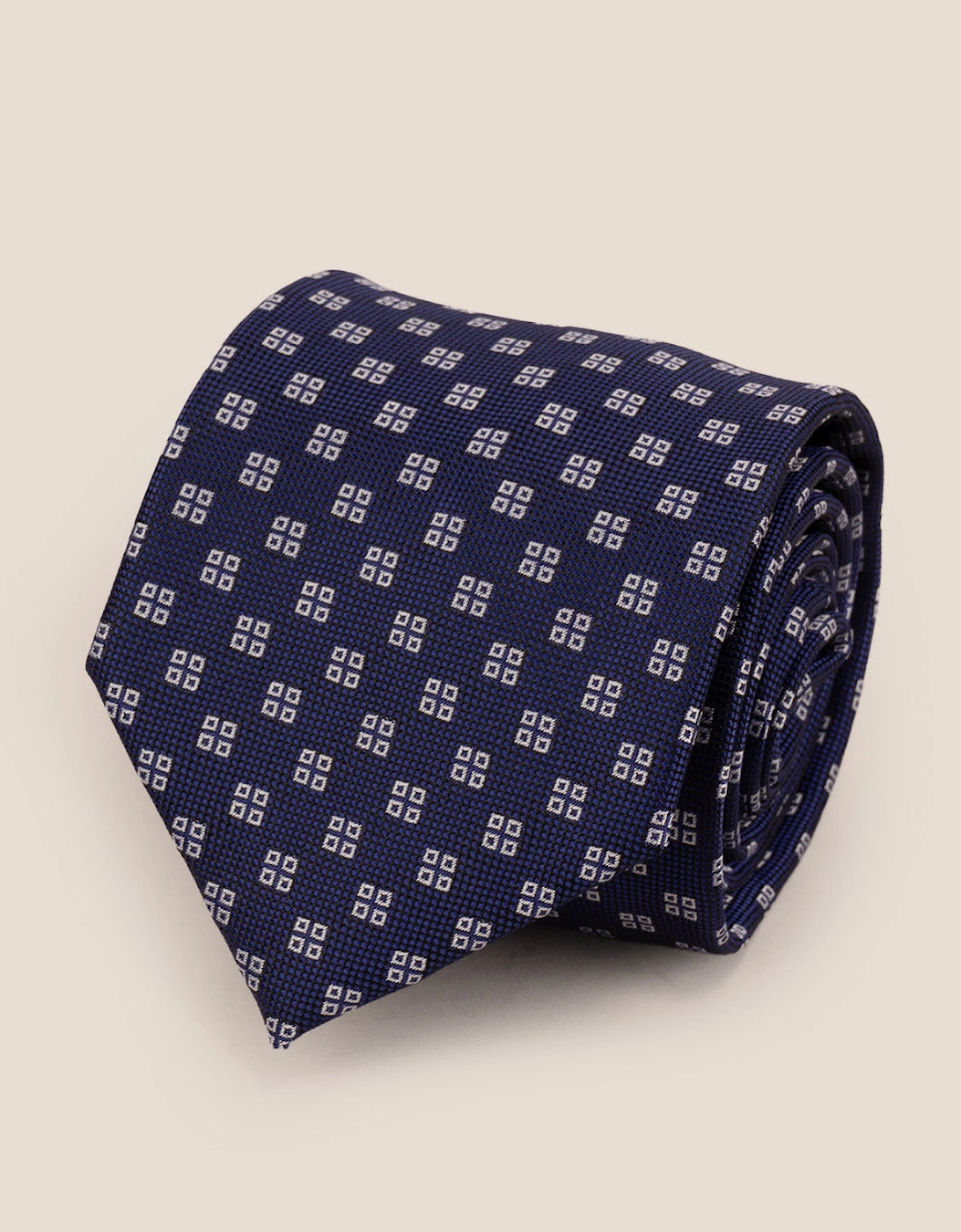 Geometric Squares Navy Tie