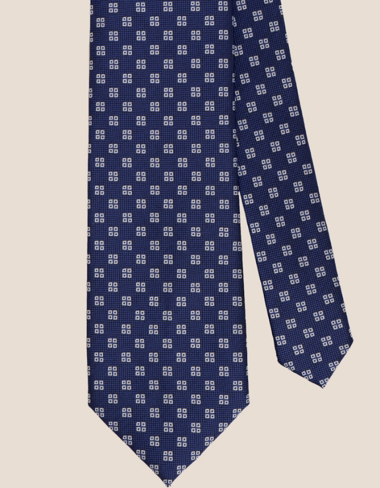 Geometric Squares Navy Tie