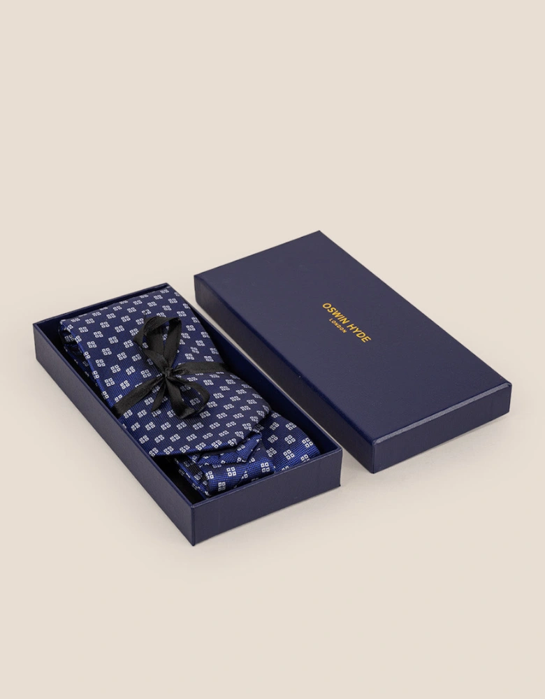 Geometric Squares Navy Tie