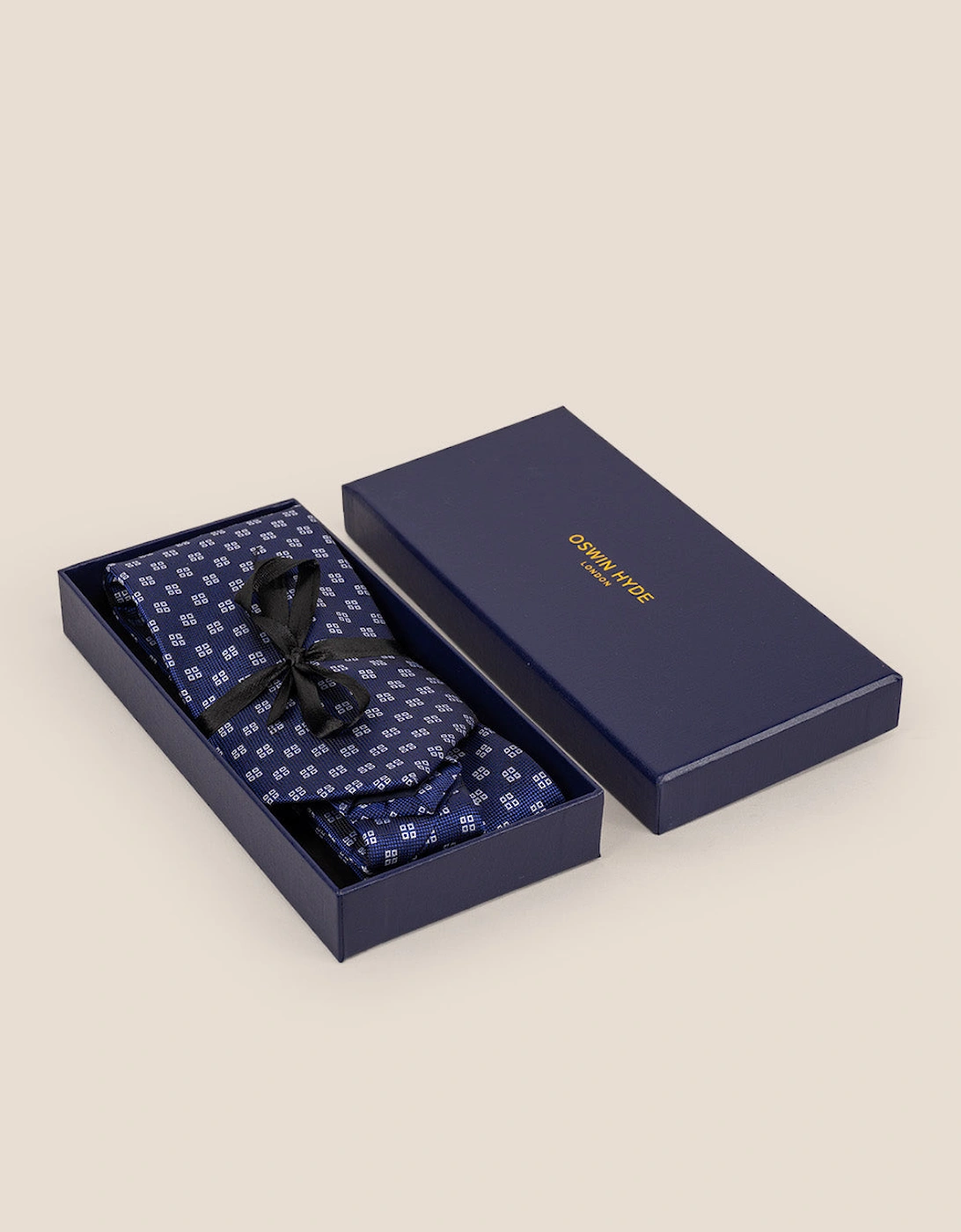 Geometric Squares Navy Tie