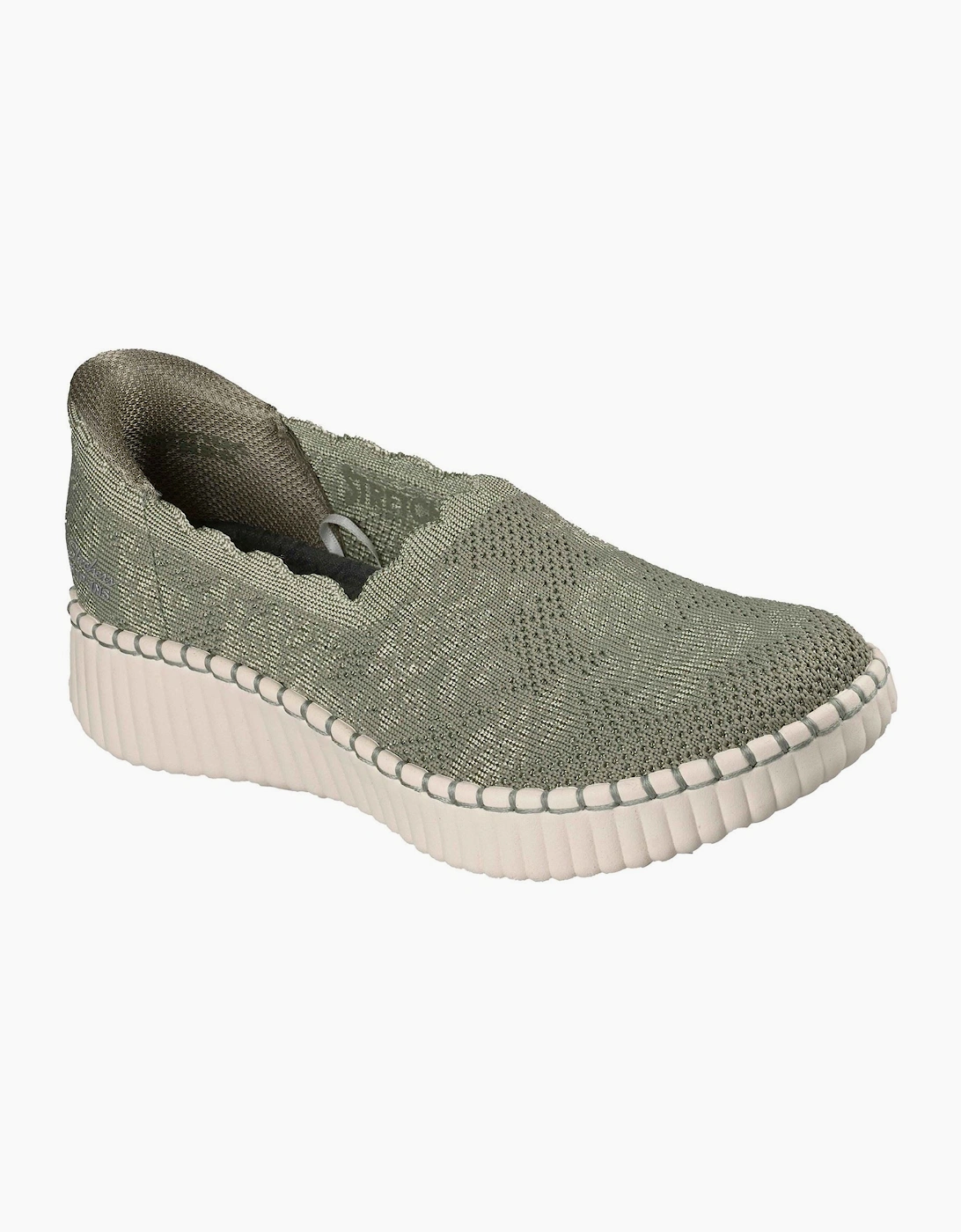 Skechers Wilshire Boulevard Polyester Women's Olive Trainers, 3 of 2