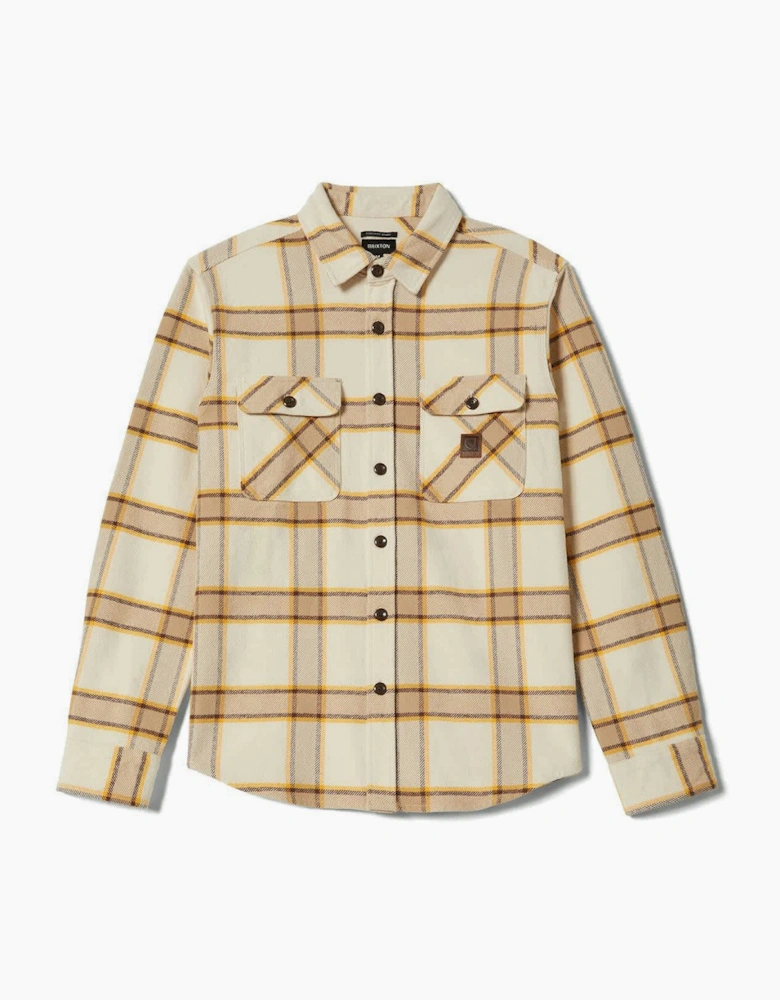 Brixton Bowery White Cap/Pinecone Brown/Saffron Flannel Shirt