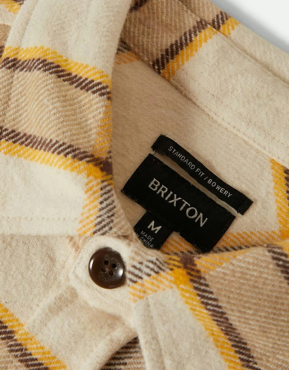Brixton Bowery White Cap/Pinecone Brown/Saffron Flannel Shirt