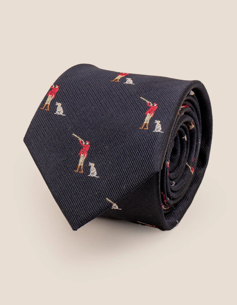 Hunting Navy Silk Tie