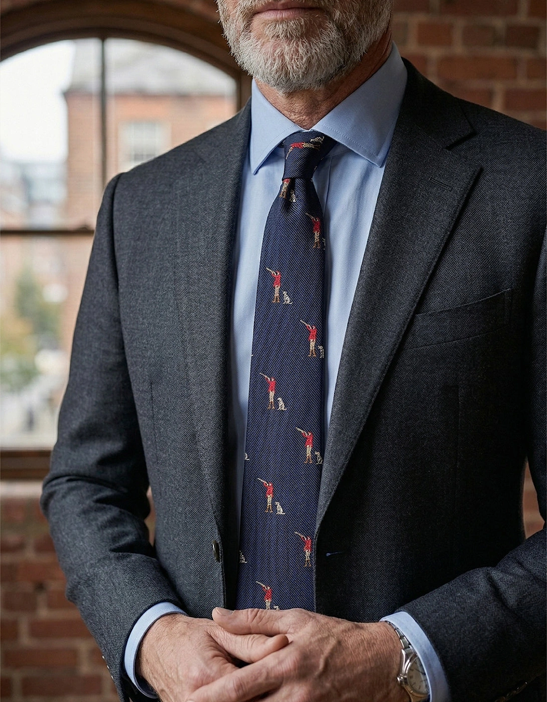 Hunting Navy Silk Tie