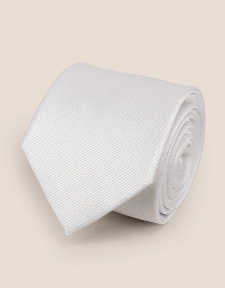 White Ribbed Tie