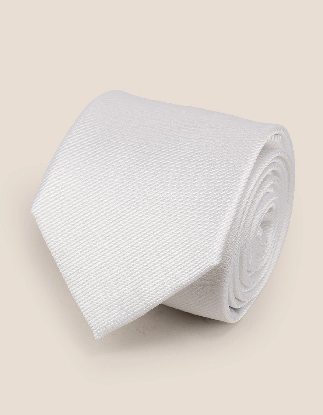 White Ribbed Tie