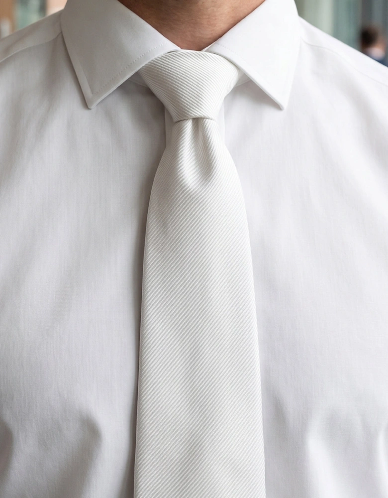 White Ribbed Tie