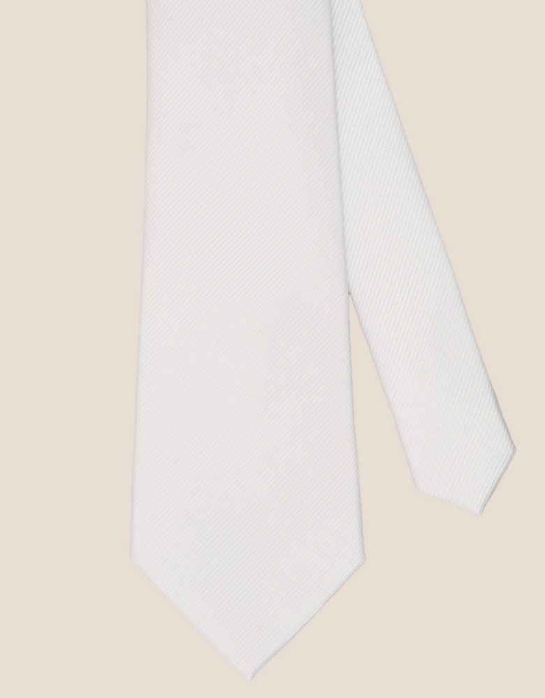 White Ribbed Tie