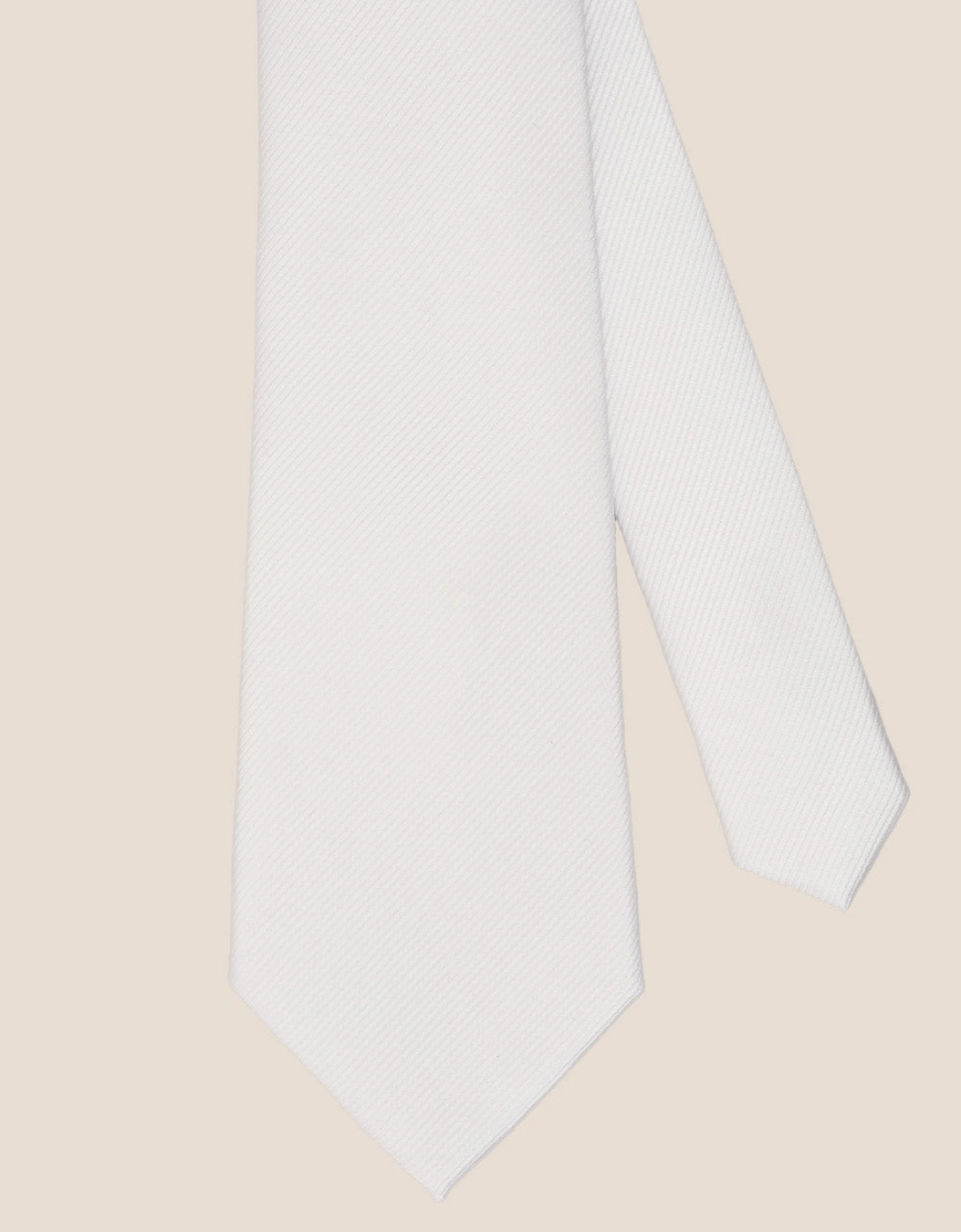 White Ribbed Tie