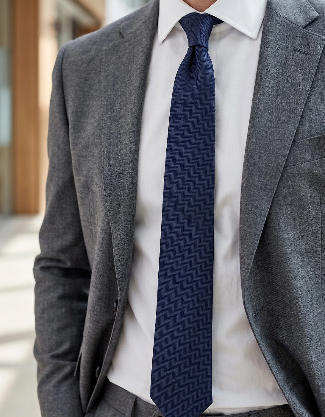 Self Stripe Marine Tie