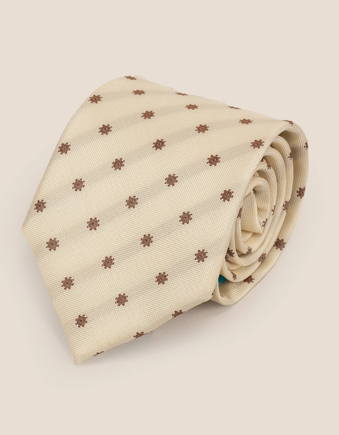 Classic Floral Cream Brown Tie
