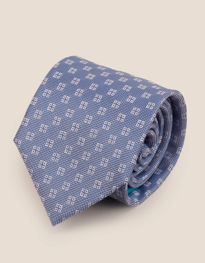 Geometric Squares Blue Tie