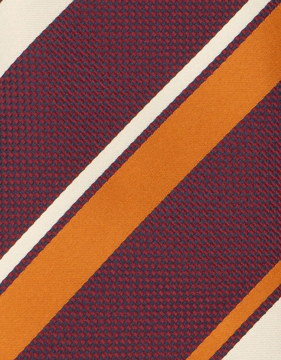 Broad Stripe Red White Orange Tie