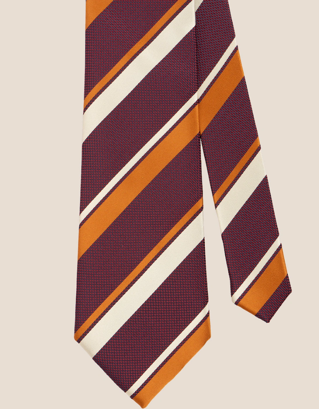 Broad Stripe Red White Orange Tie