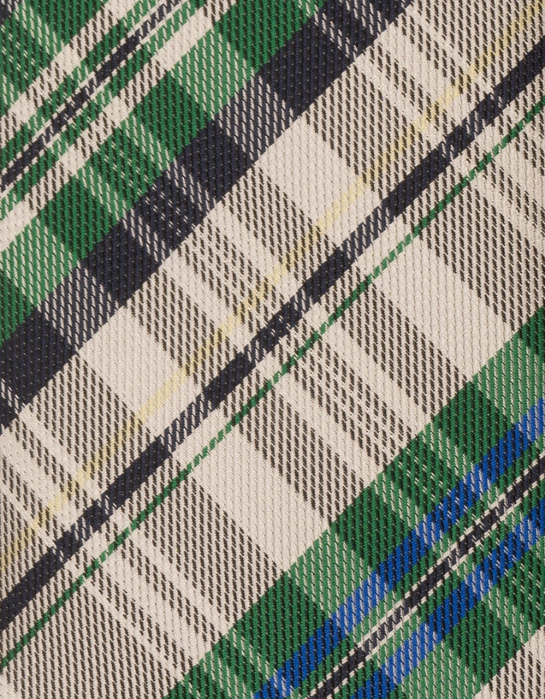 Checks Green White Tie