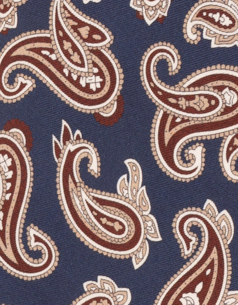 Navy Paisley Silk Tie