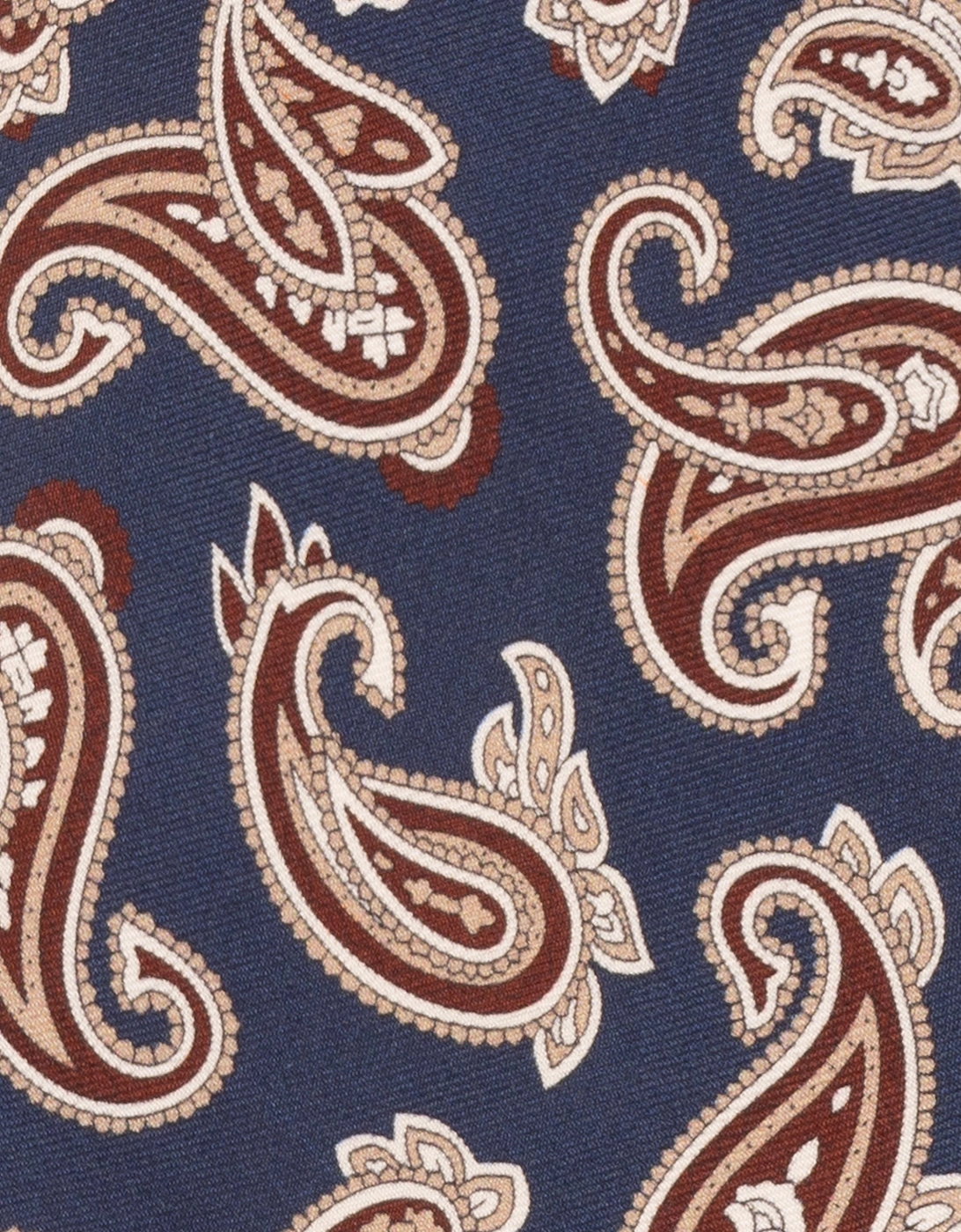 Navy Paisley Silk Tie