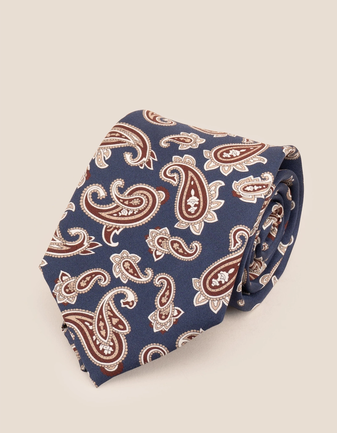 Navy Paisley Silk Tie