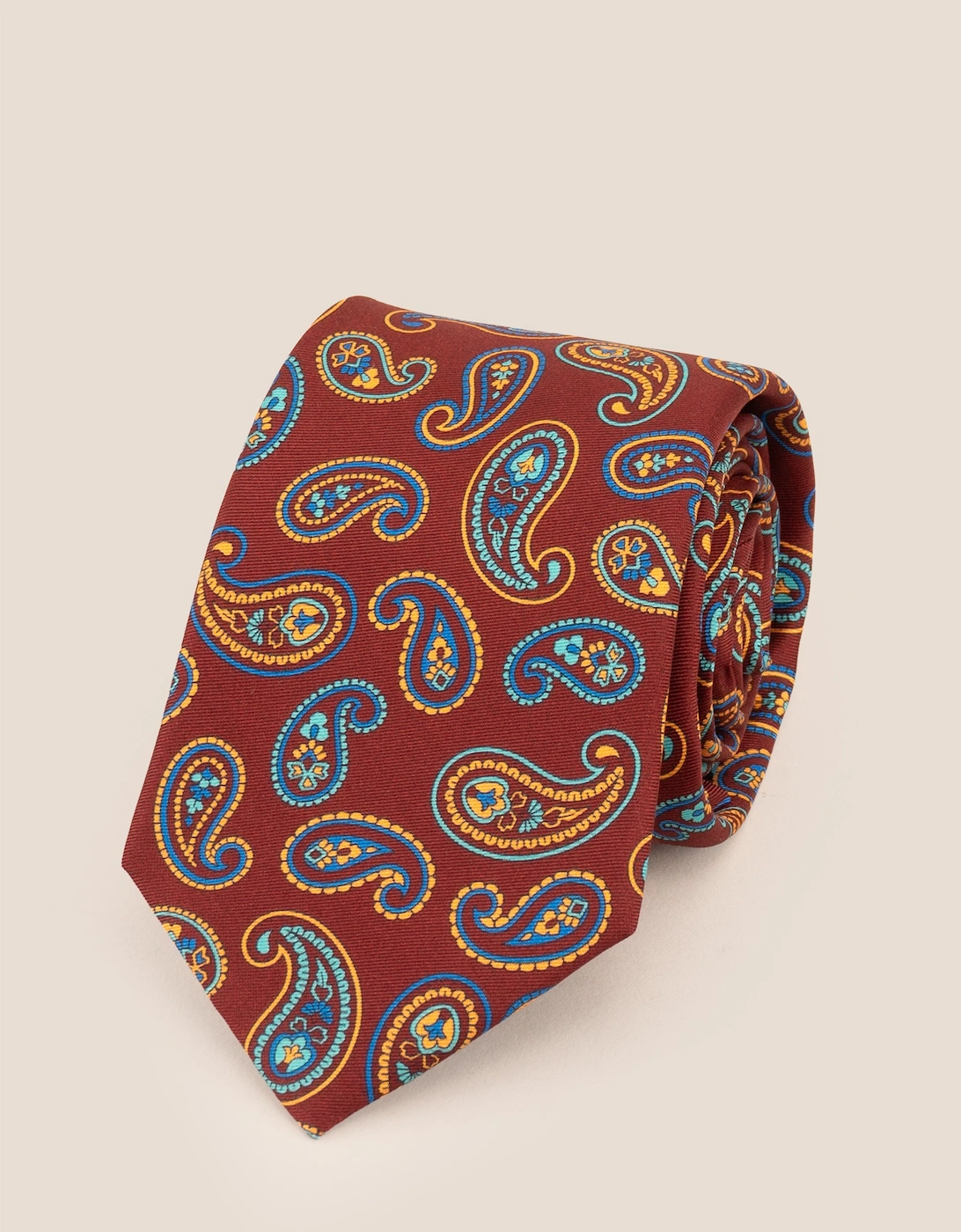 Bordo Paisley Silk Tie