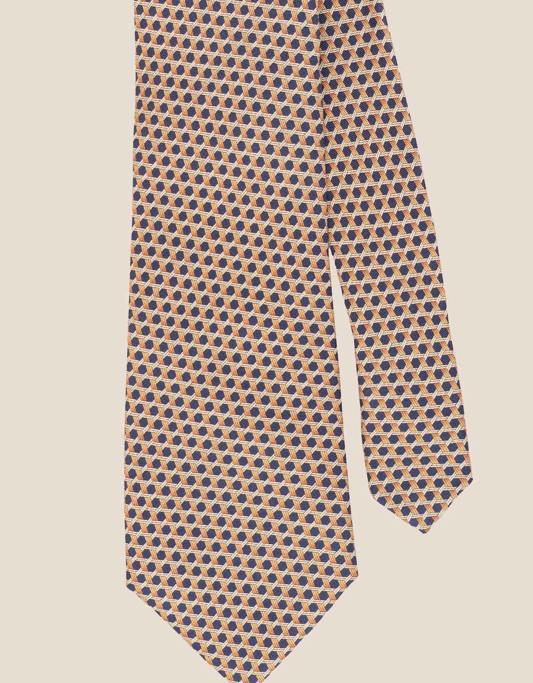 Blue Weave Print Silk Tie
