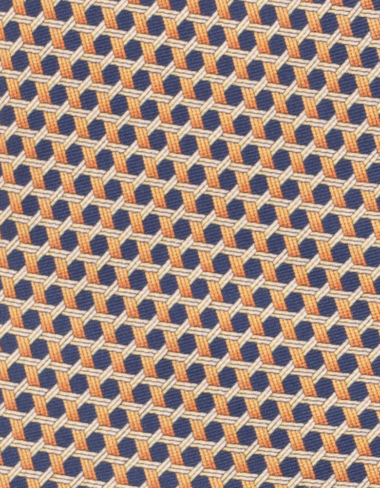 Blue Weave Print Silk Tie