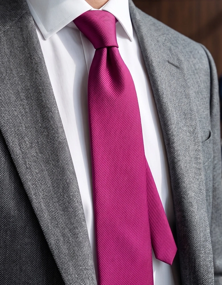 Hot Pink Ribbed Tie