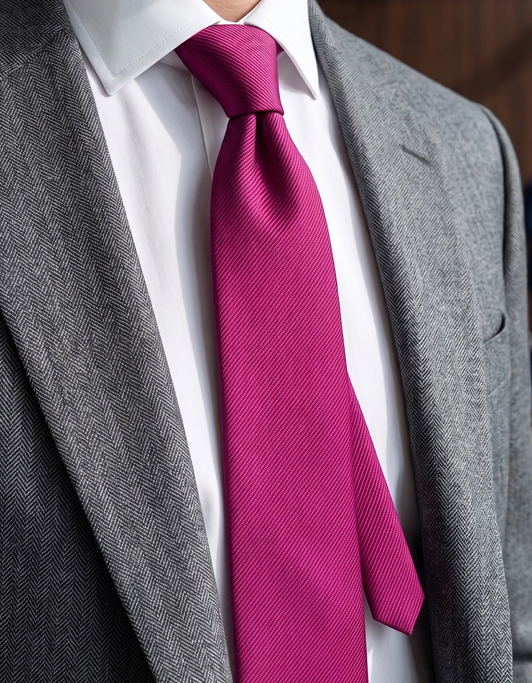 Hot Pink Ribbed Tie