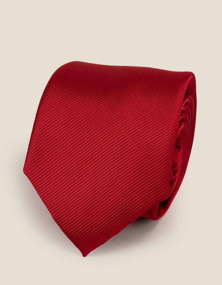 Red Ribbed Tie