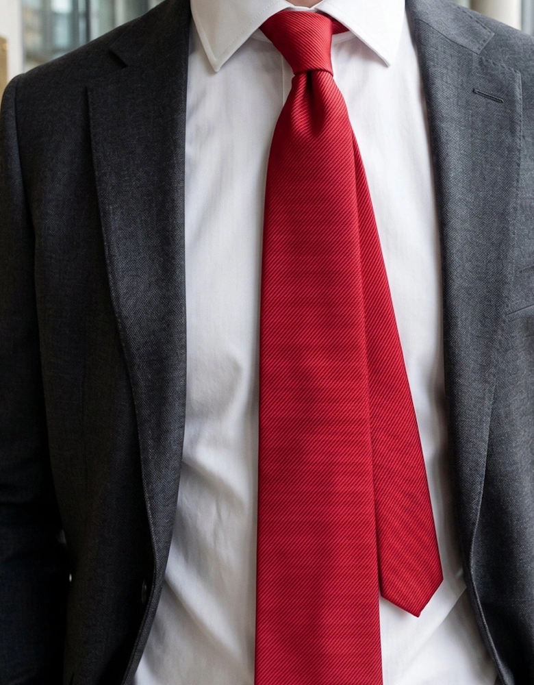 Red Ribbed Tie