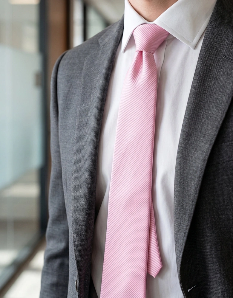 Pink Ribbed Tie