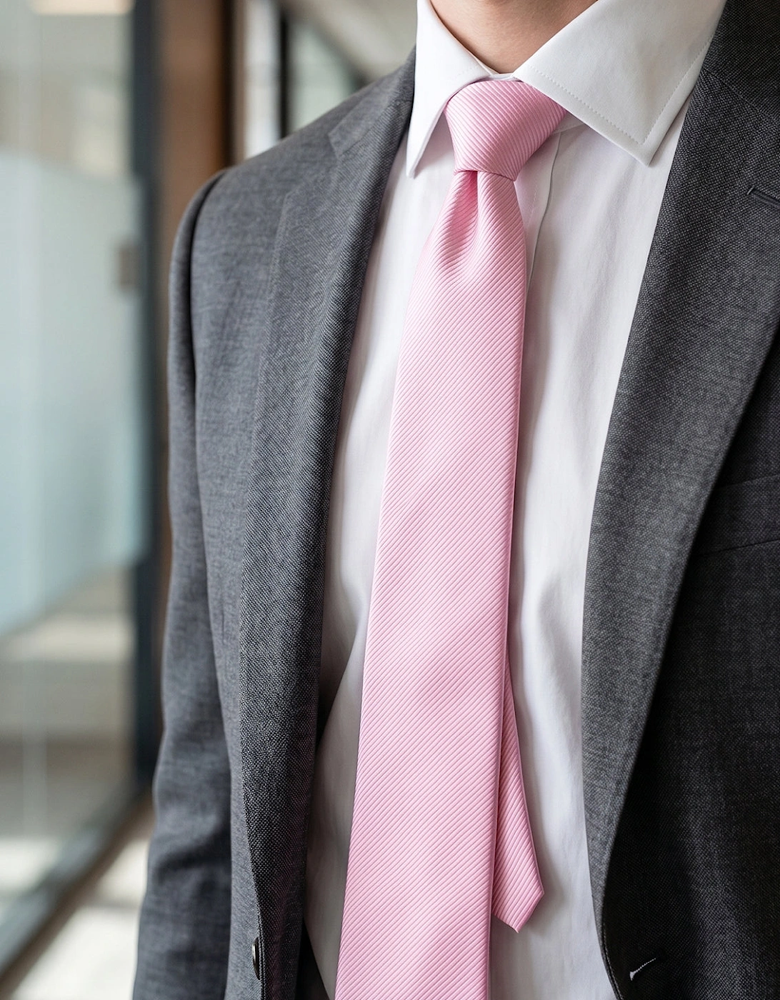 Pink Ribbed Tie