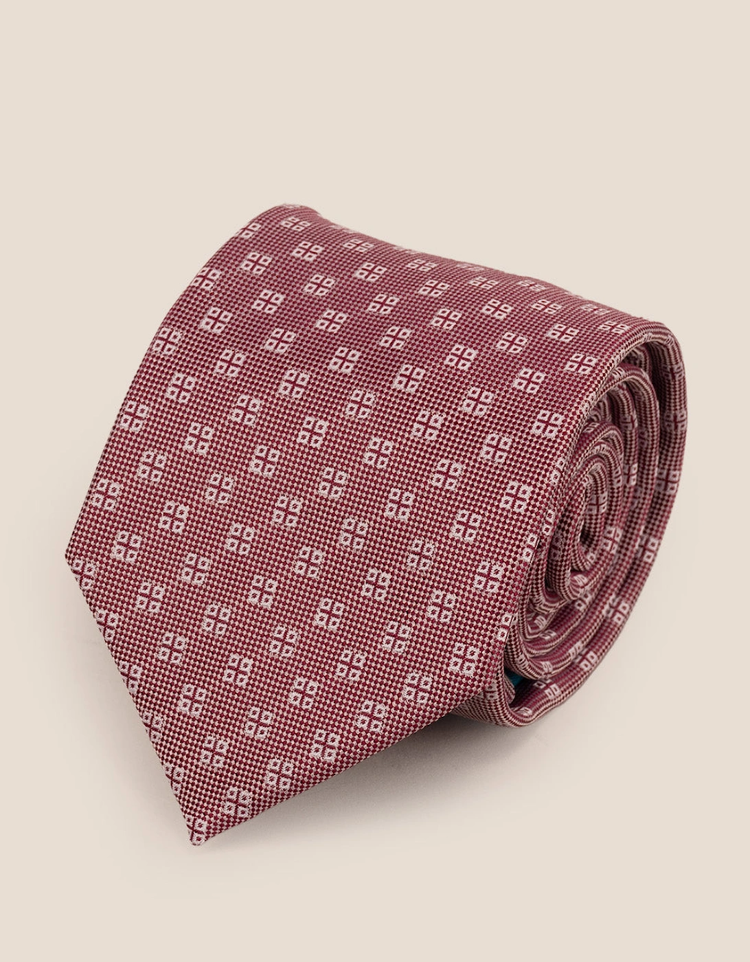 Geometric Squares Red Tie