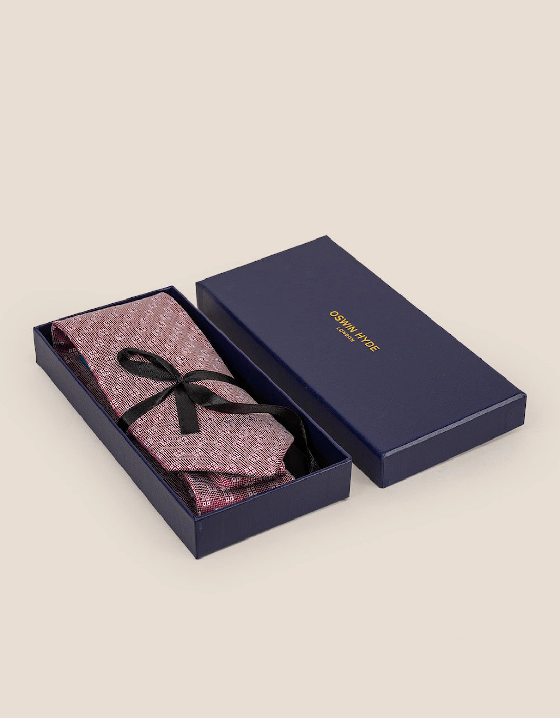 Geometric Squares Red Tie
