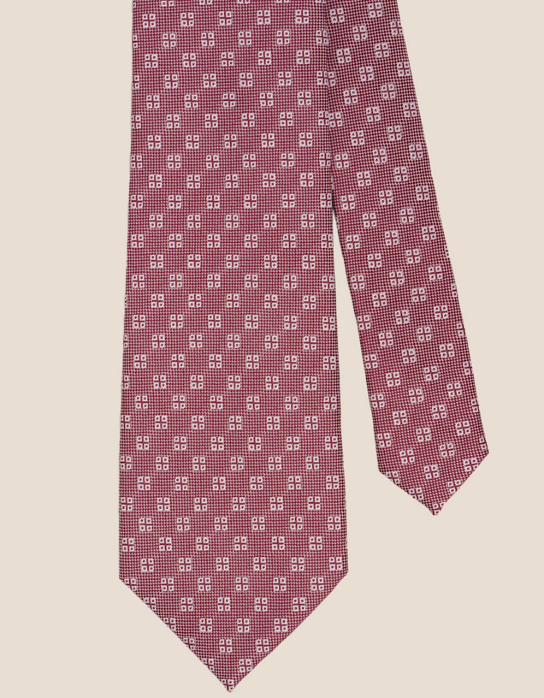 Geometric Squares Red Tie