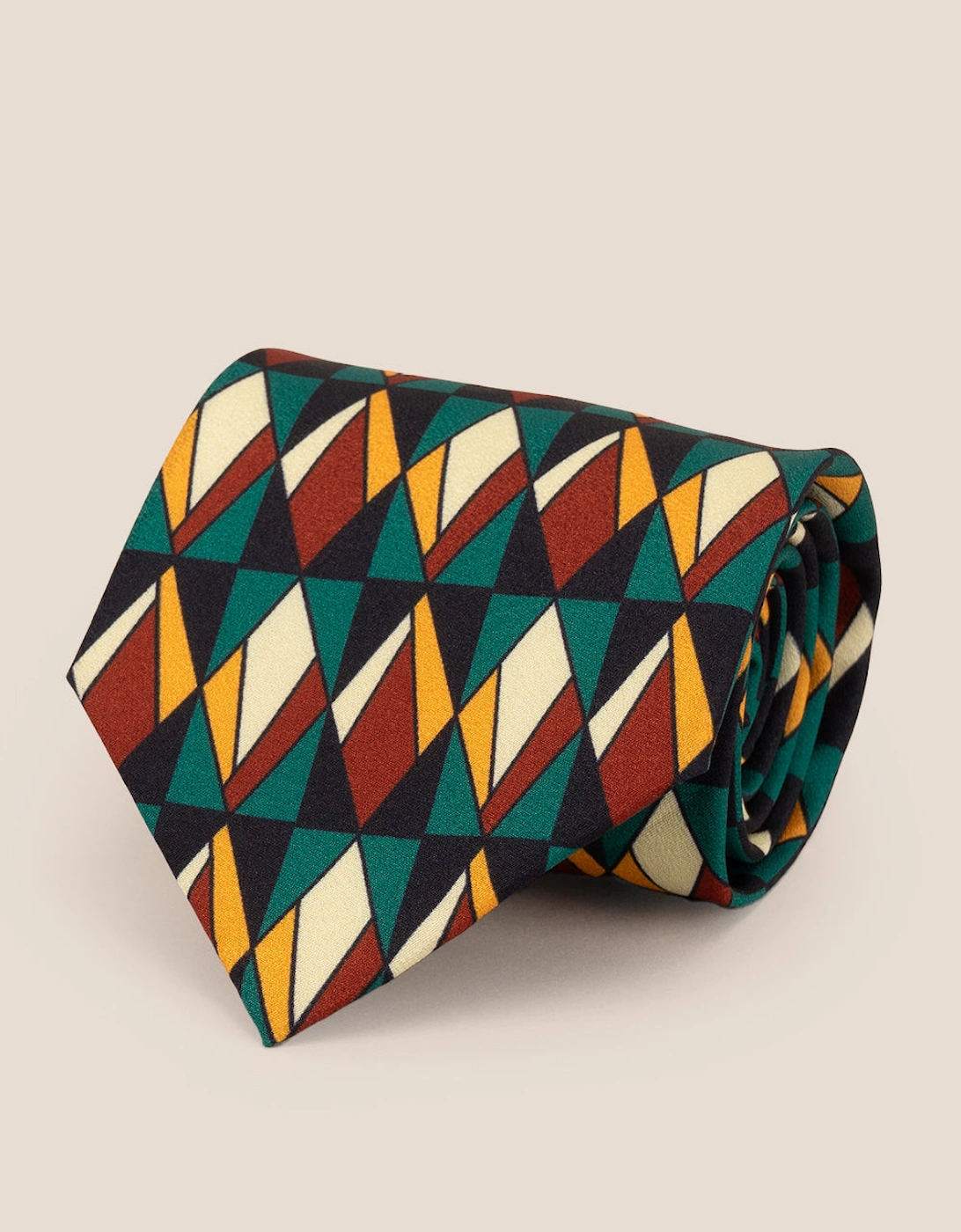 Print Green Navy Tie