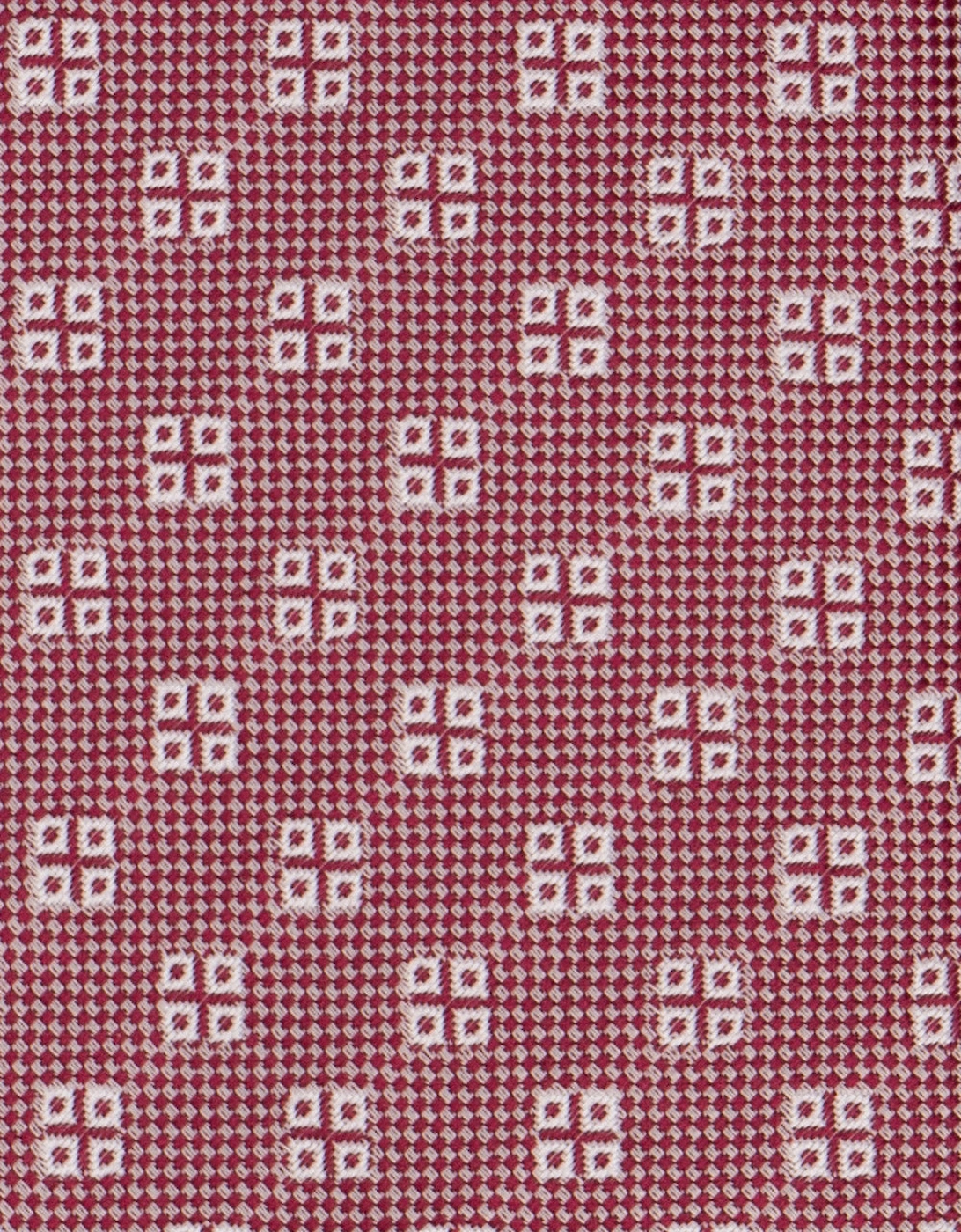 Geometric Squares Red Tie