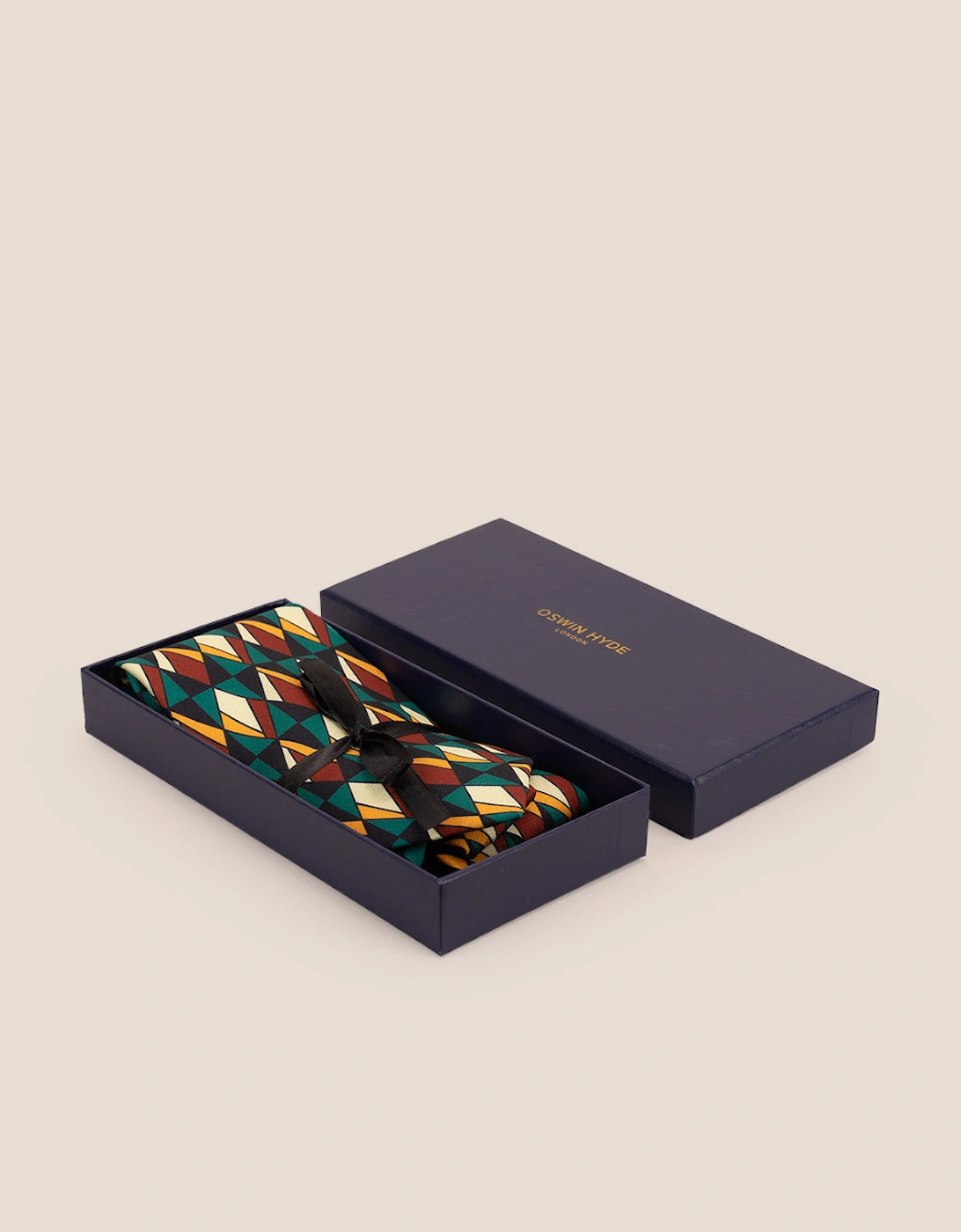 Print Green Navy Tie