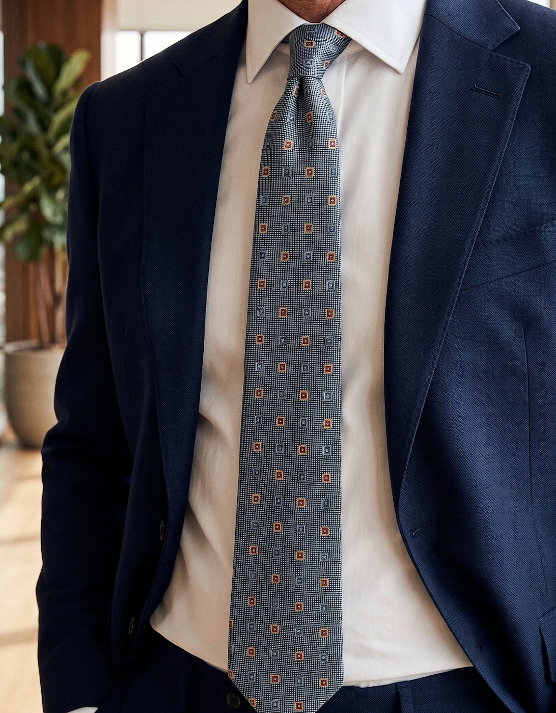 Squares Air Force Blue Tie