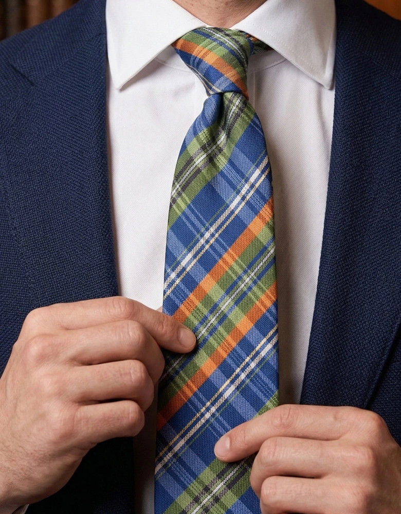 Checks Blue Green Tie