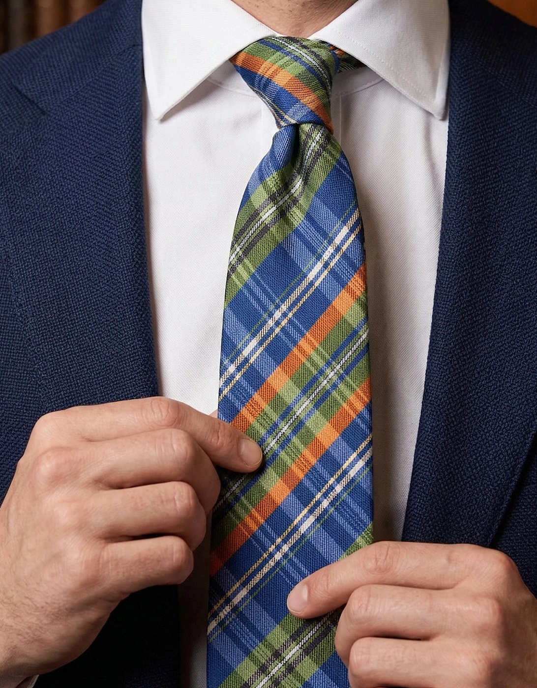 Checks Blue Green Tie