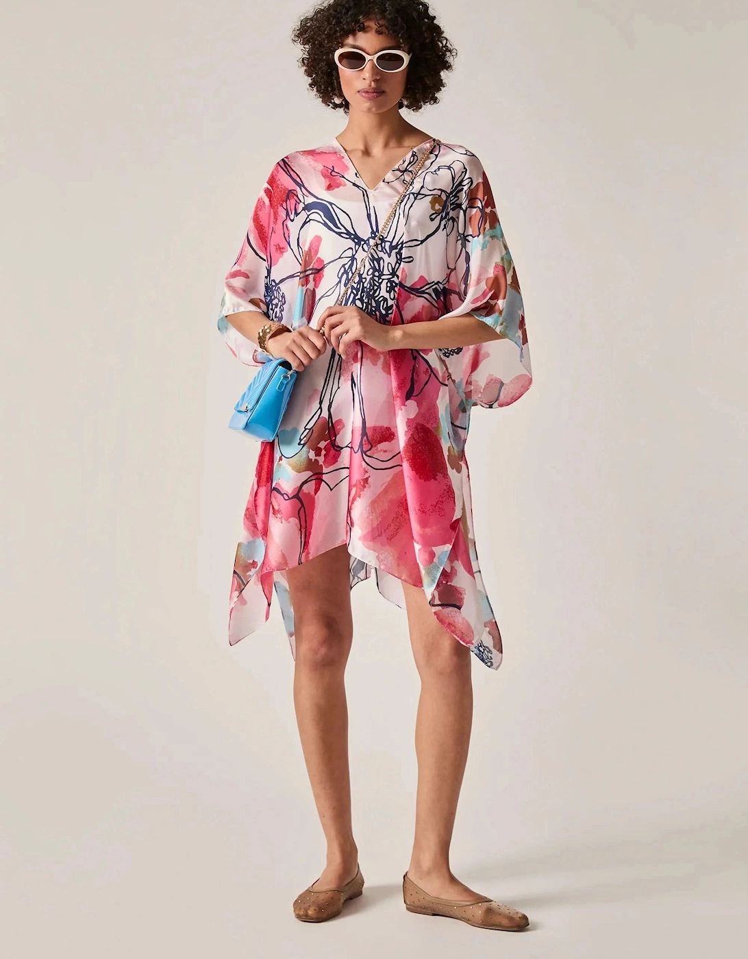 Red Floral Sketch Kaftan, 6 of 5