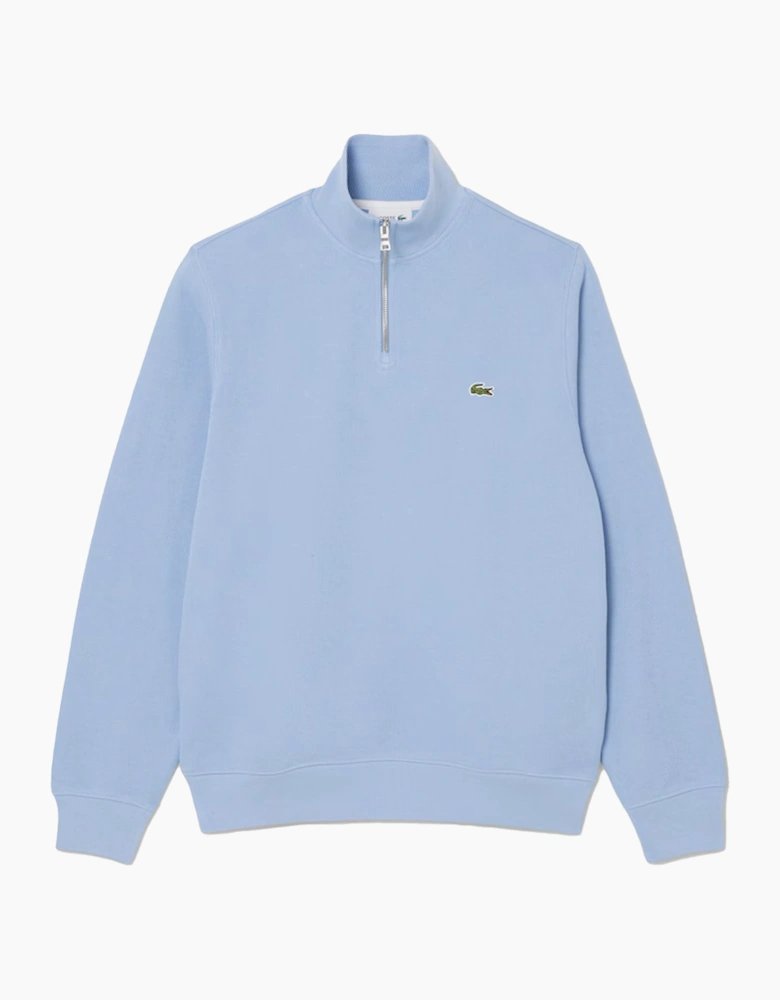 Lacoste Zip-Up High Neck Interlock Sweatshirt Light Blue