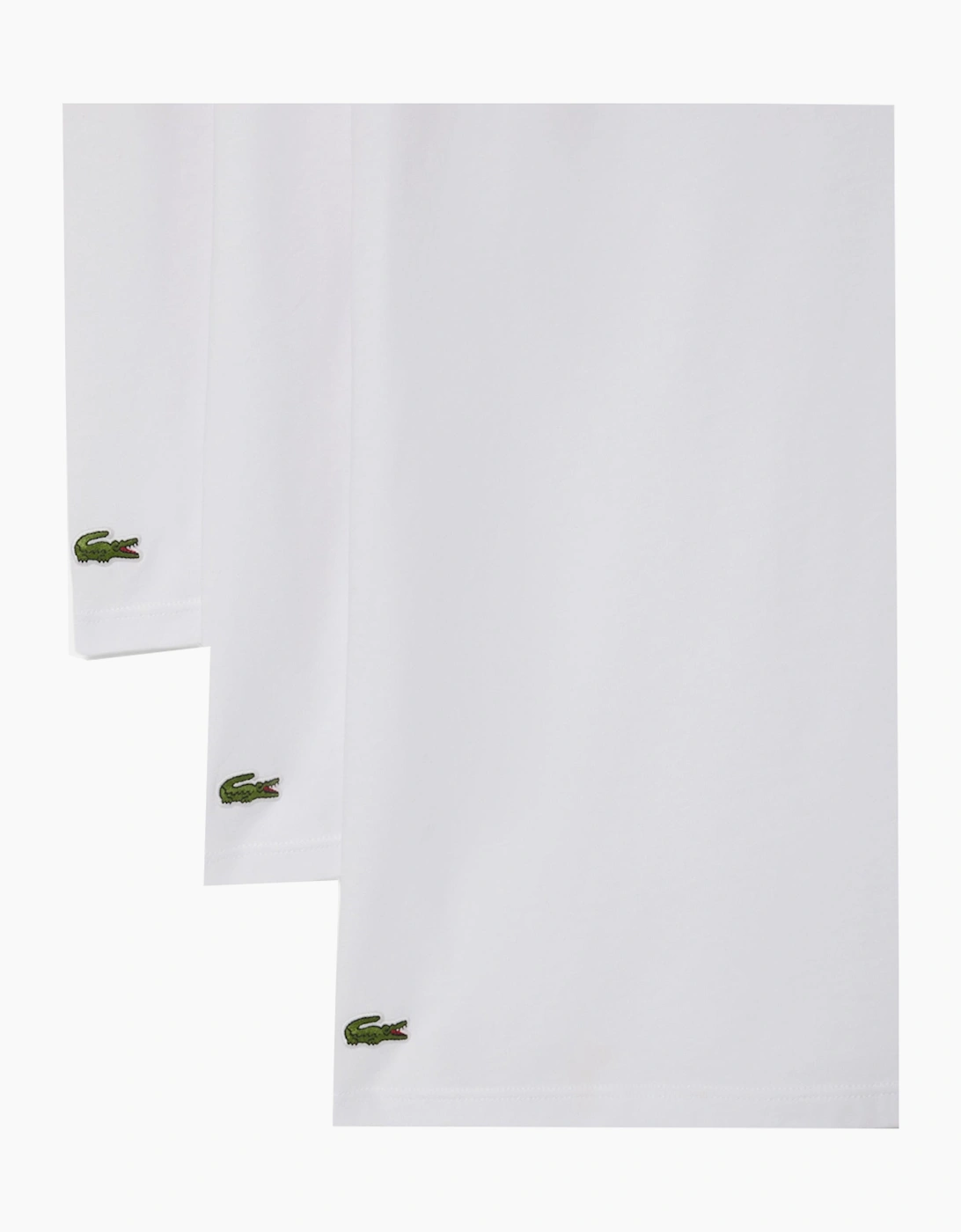 Lacoste 3 Pack Lounge Cotton T-Shirts White/White/White