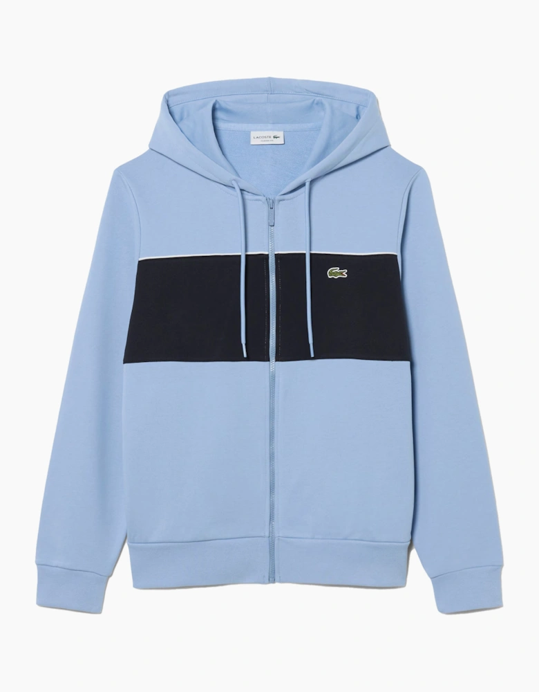 Lacoste Colour Block Zipped Hoodie Light Blue/Navy