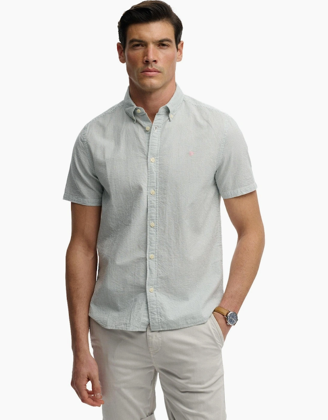 Superdry Mens Classic Seersucker Short Sleeve Shirt